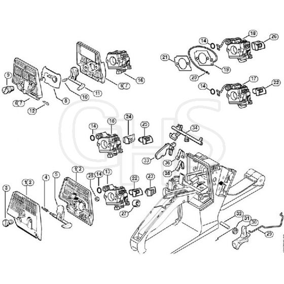 Genuine Stihl 026 / L - Air filter, Throttle control