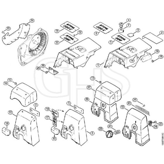 Genuine Stihl 026 / P - Shroud, Carburetor box cover