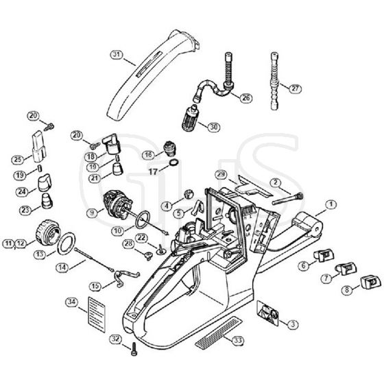 Genuine Stihl 026 PRO / J - Tank housing