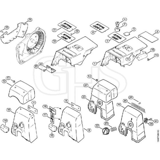 Genuine Stihl 026 PRO / P - Shroud, Carburetor box cover