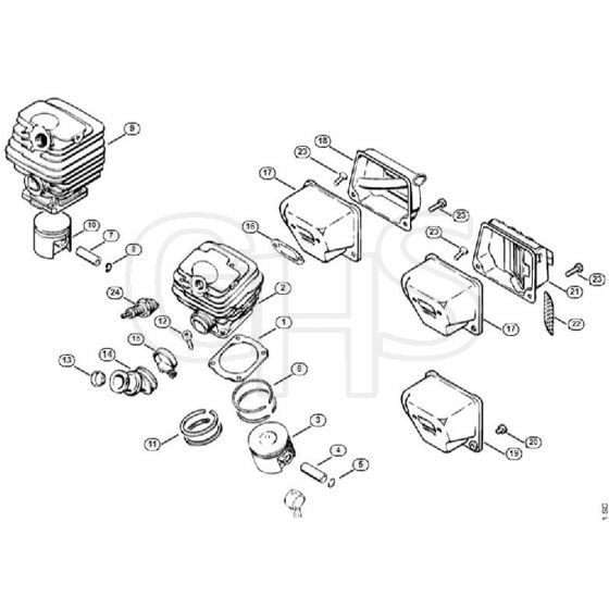 Genuine Stihl 028 / B - Cylinder, Muffler