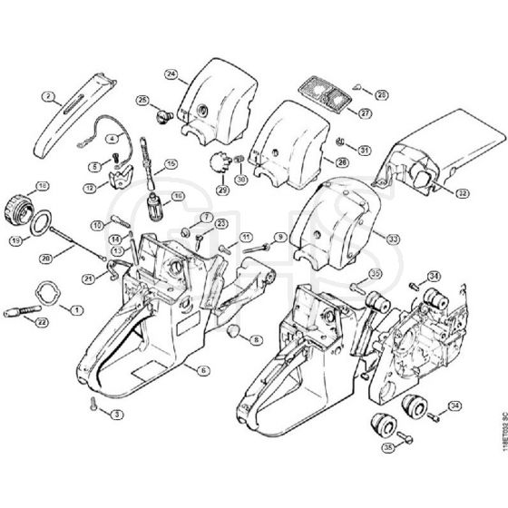 Genuine Stihl 028 WB / C - Tank housing, Pick-up body