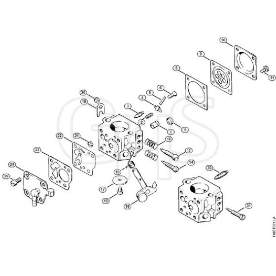 Genuine Stihl 028 WB / K - Carburetor Tillotson