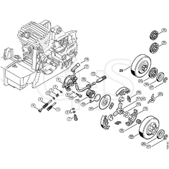 Genuine Stihl 029 / D - Oil pump, Clutch