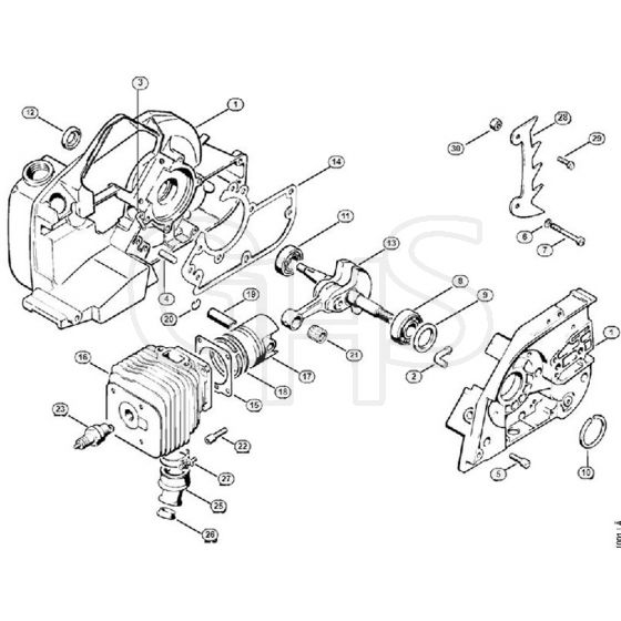 Genuine Stihl 032 AV / A - Crankcase, Cylinder