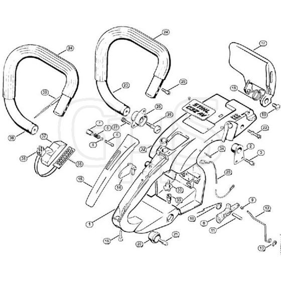 Genuine Stihl 032 AV / J - Handle frame