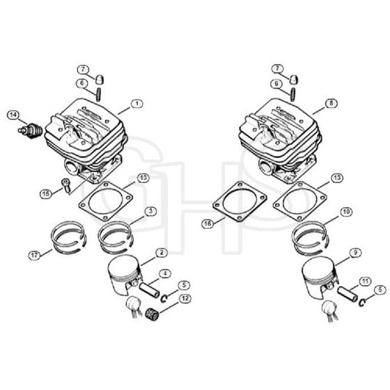 Genuine Stihl 034 / B - Cylinder