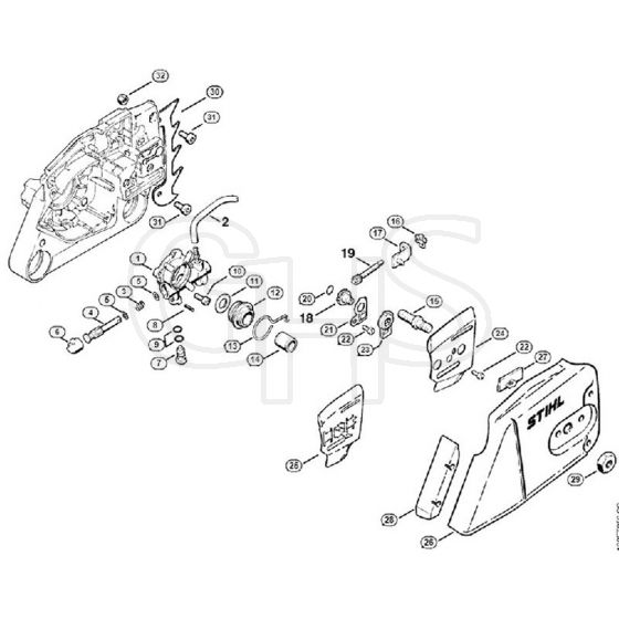 Genuine Stihl 036 / D - Oil pump, Chain tensioner kit