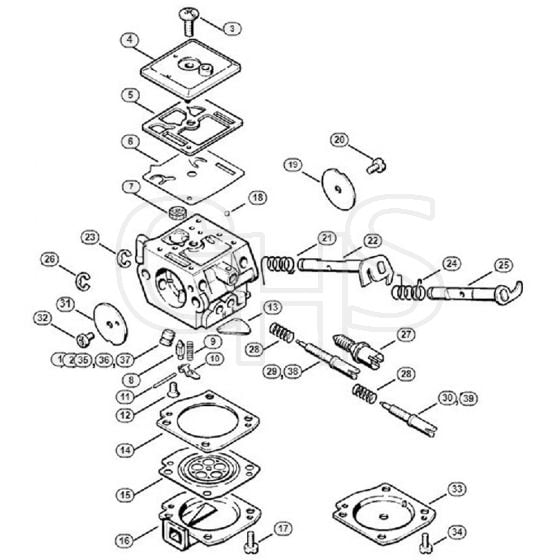 Genuine Stihl 036 / L - Carburetor C3A-S31, C3A-S65