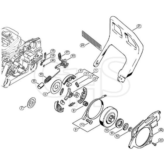 Genuine Stihl 036 QS / F - Clutch, Chain brake