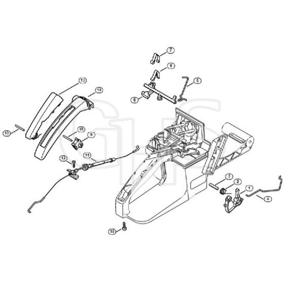 Genuine Stihl 036 QS / M - Throttle control