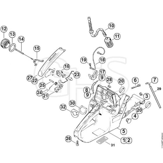 Genuine Stihl 038 / H - Tank housing