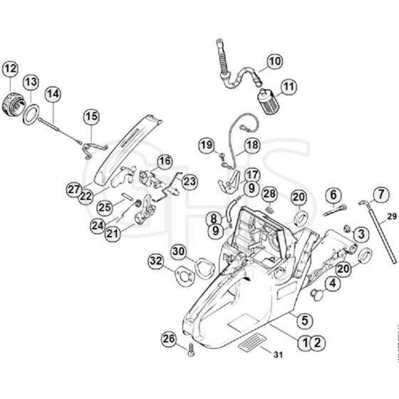 Genuine Stihl 038 M / H - Tank housing