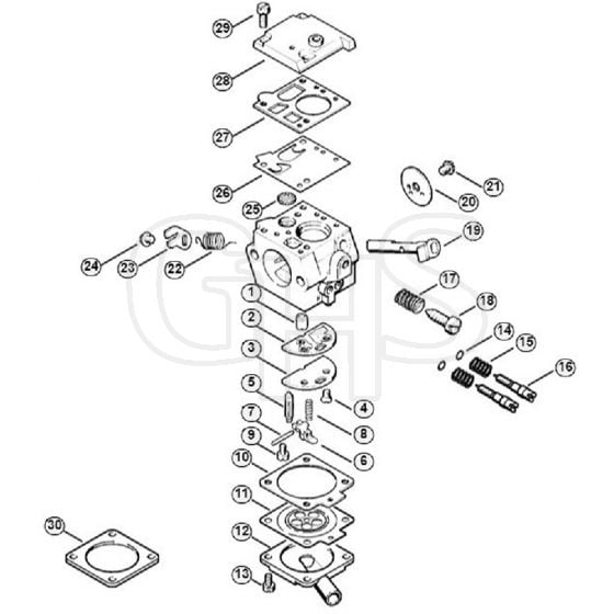 Genuine Stihl 038 M / M - Carburetor Bing 48A125 (50.2008)