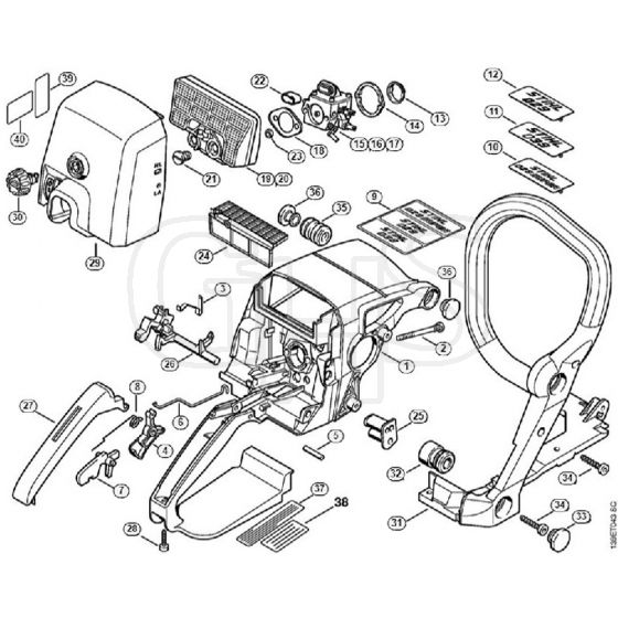 Genuine Stihl 039 / H - Handle housing