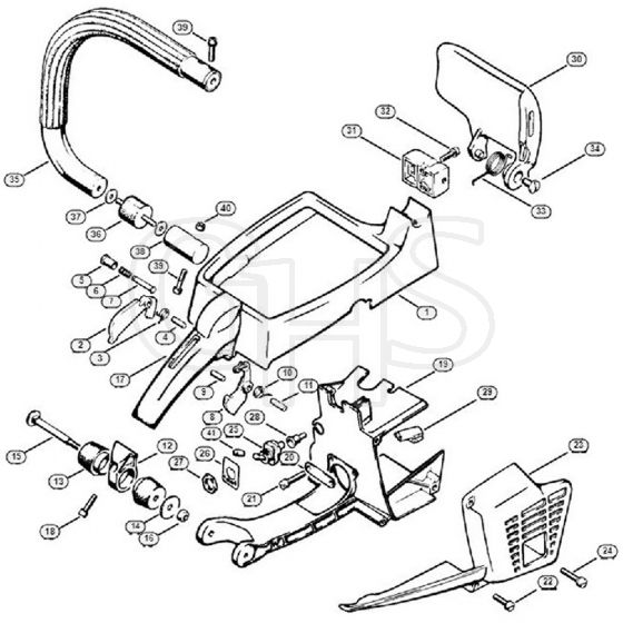 Genuine Stihl 041 AVEQ / L - Handle frame, Shroud