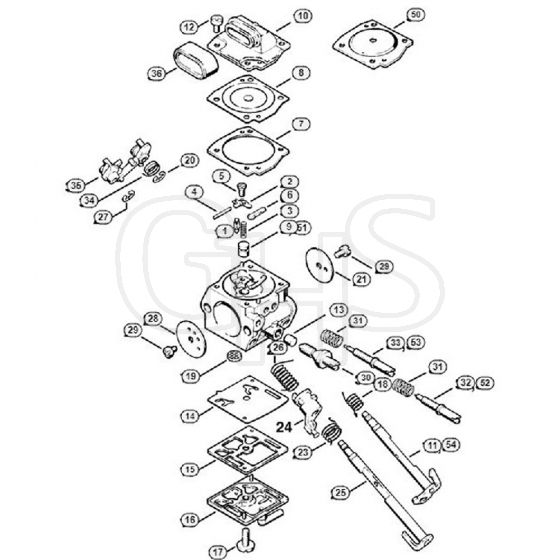 Genuine Stihl 044 C / M - Carburetor C3M-S12 automatic choke