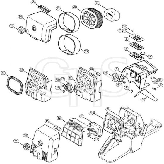 Genuine Stihl 044 C / O - Shroud, Air filter