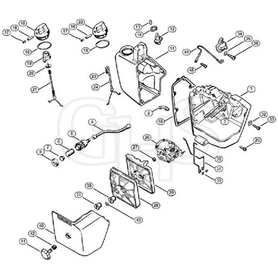 Genuine Stihl 045 AV / H - Carburetor box, Air filter