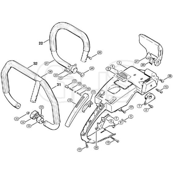 Genuine Stihl 045 AV / K - Handle frame, Handlebar