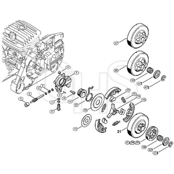 Genuine Stihl 046 C / D - Oil pump, Clutch