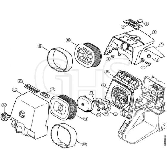 Genuine Stihl 046 C / N - Shroud, Air filter