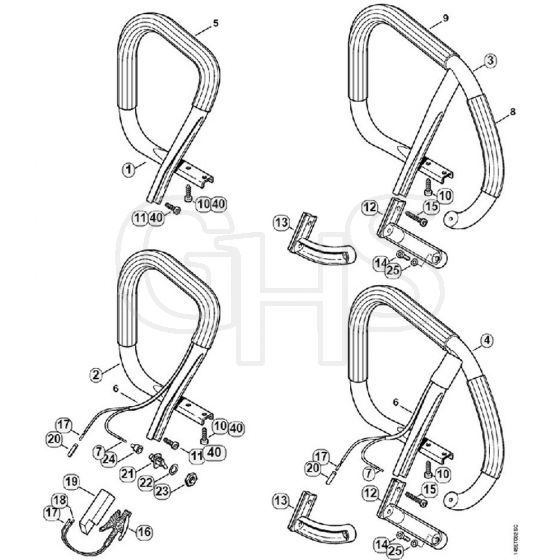 Genuine Stihl 046 / O - Handlebar, Heating element