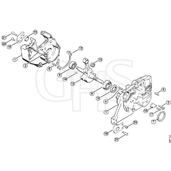 Genuine Stihl 048 / A - Crankcase, Crankshaft