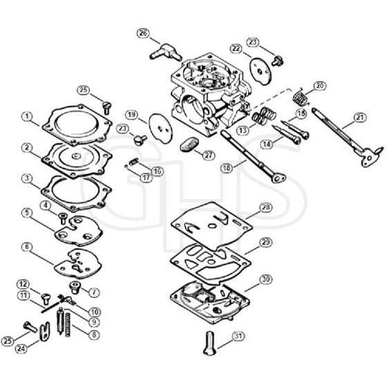 Genuine Stihl 051 / O - Carburetor WS-11  X 7 538 159 (44.80)