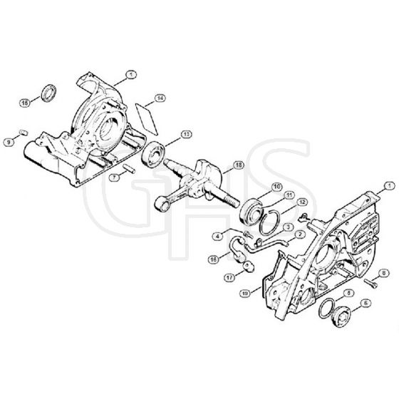 Genuine Stihl 056 / A - Crankcase, Crankshaft