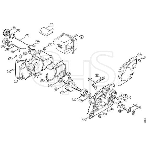 Genuine Stihl 064 / A - Crankcase