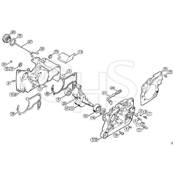 Genuine Stihl 066 / A - Crankcase