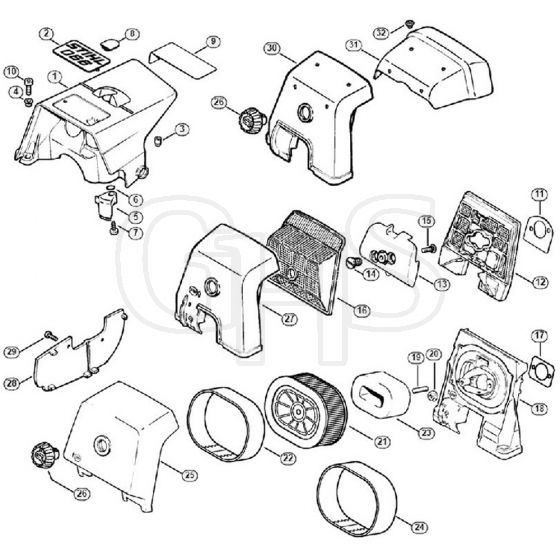 Genuine Stihl 066 M / R - Shroud, Air filter  X 39 176 185 (01.98)