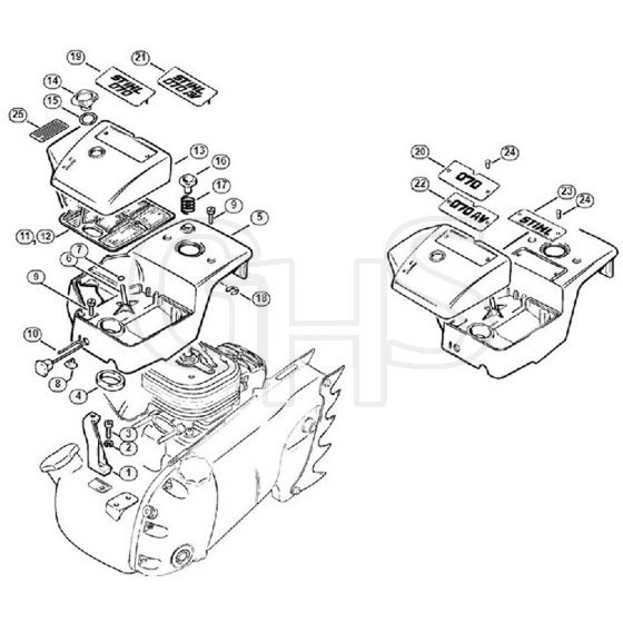 Genuine Stihl 070 / H - Air filter