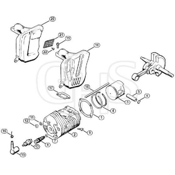 Genuine Stihl 075 AVE / B - Cylinder, Muffler