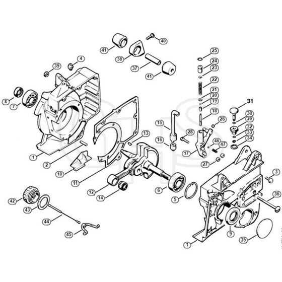 Genuine Stihl 076 / A - Crankcase, Crankshaft