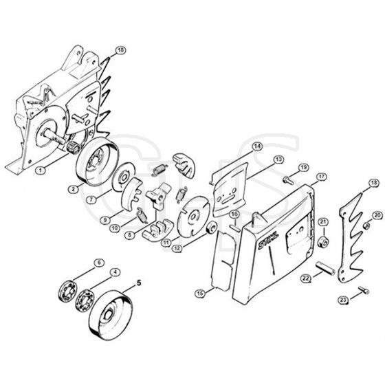 Genuine Stihl 076 / D - Clutch, Chain sprocket cover