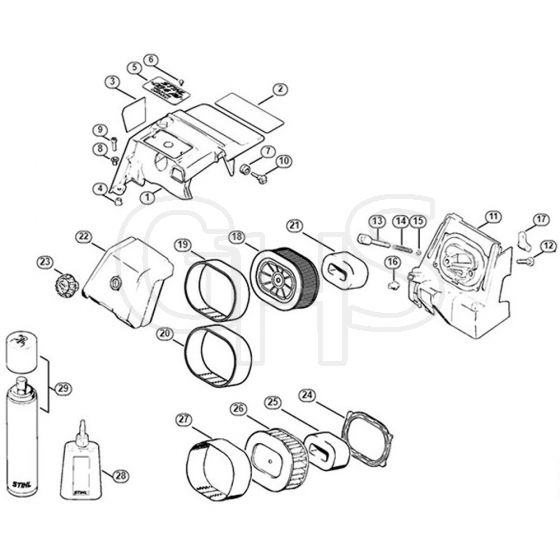 Genuine Stihl 084 / M - Shroud, Air filter HD