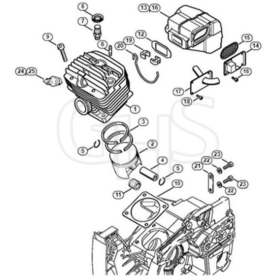 Genuine Stihl 088 / B - Cylinder, Muffler