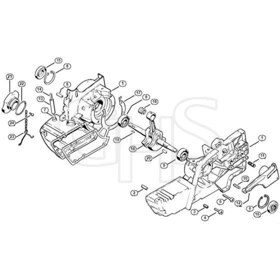 Genuine Stihl 08 SE / A - Crankcase