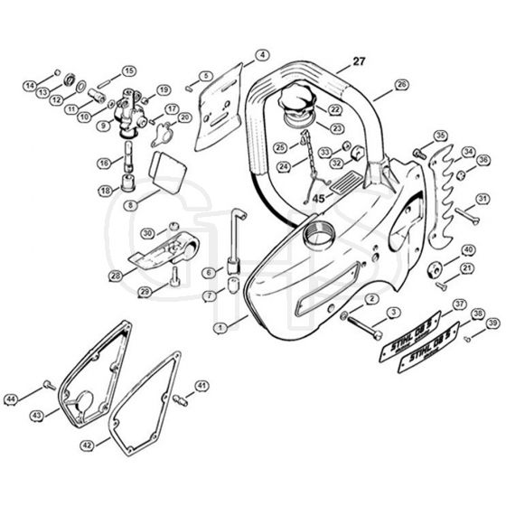 Genuine Stihl 08 SE / M - Chain sprocket cover, Oilpump