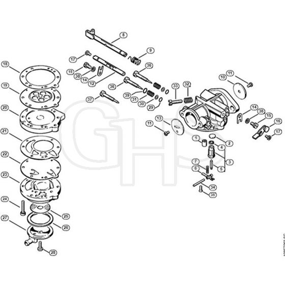 Genuine Stihl 08 SE / R - Carburetor HL-166