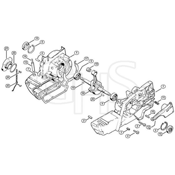 Genuine Stihl 08 SEQ / A - Crankcase