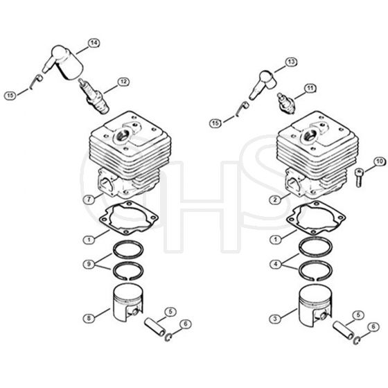 Genuine Stihl 08 SEQ / B - Cylinder