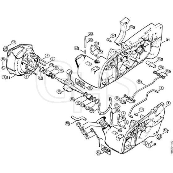 Genuine Stihl 090 / A - Crankcase