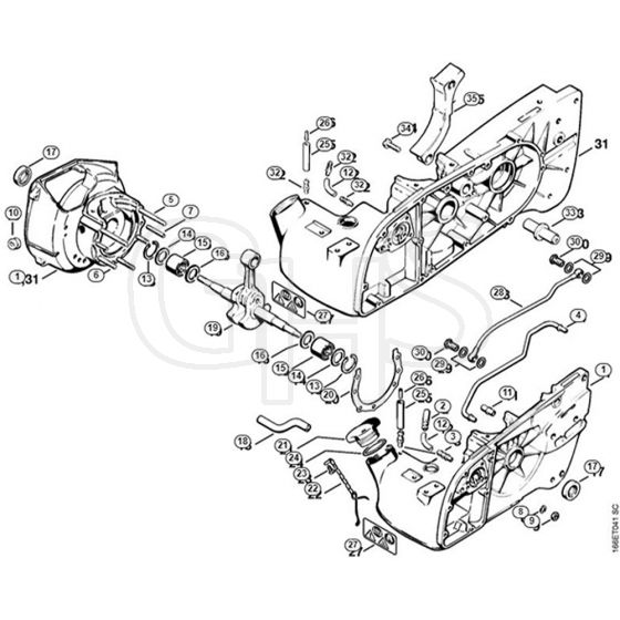 Genuine Stihl 090 AV / A - Crankcase