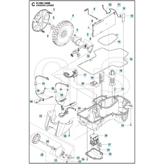 Flymo 1200R -  - Robot Mower Chassis Lower