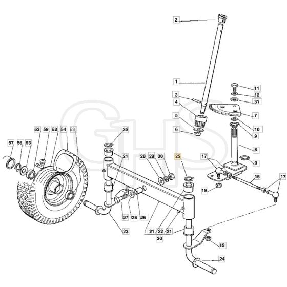 1228H - 2004 - 13-2642-14 - Mountfield Ride On Mower Steering Diagram