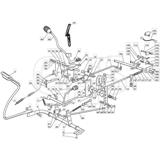 1228H - 2007 - 13-2642-17 - Mountfield Ride On Mower Controls Diagram