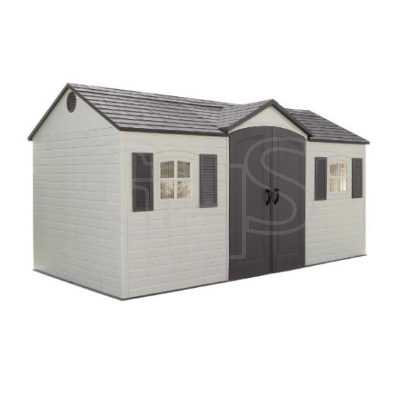 Lifetime 15x8ft Heavy Duty Plastic Garden Shed - Single Entrance